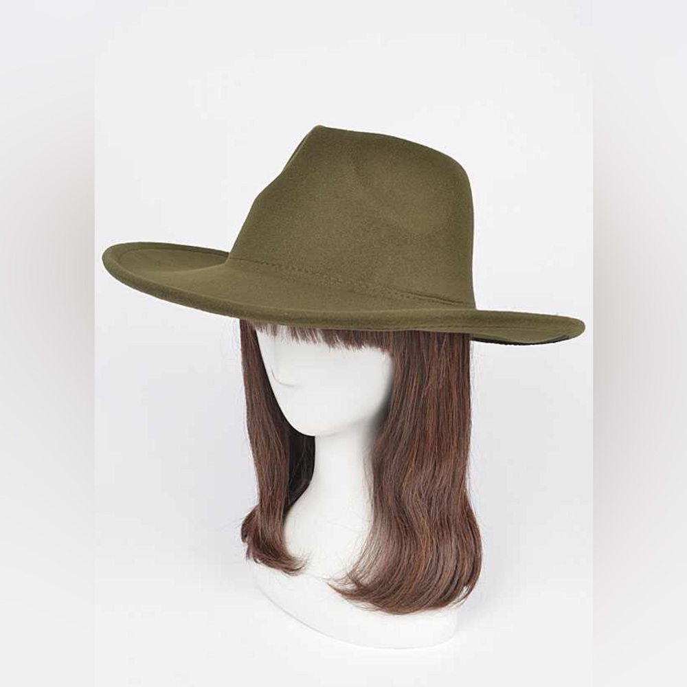 Olive Green Western Cowboy Fedora Hat